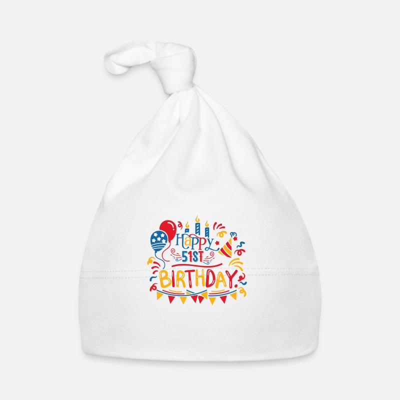 Happy 51st Birthday Fifthy First 1 Year Old Gifts Organic Baby Cap