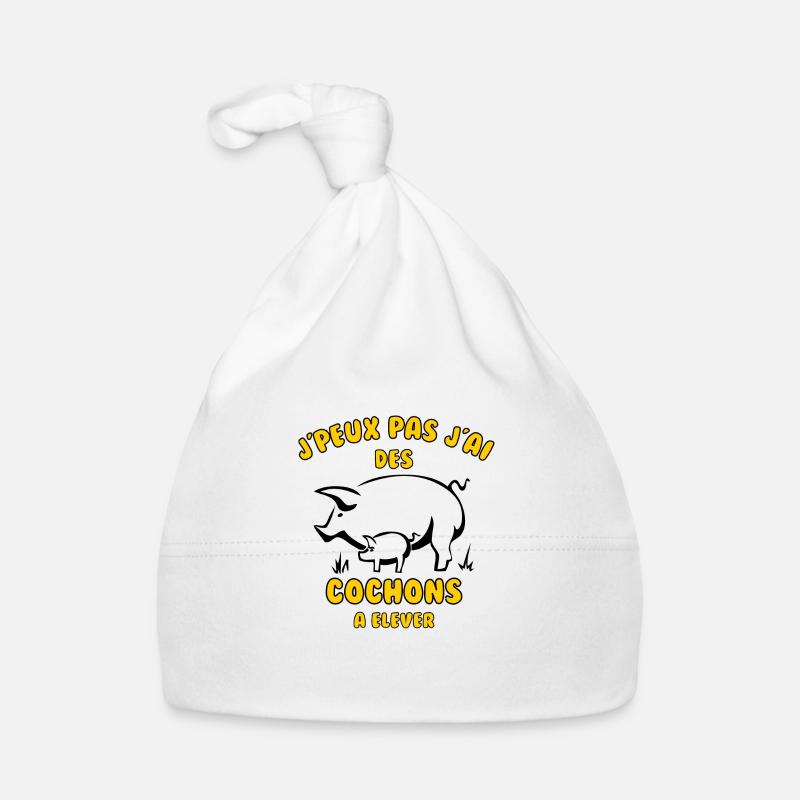 J’peux pas j’ai des cochons à élever Bonnet bio Bébé