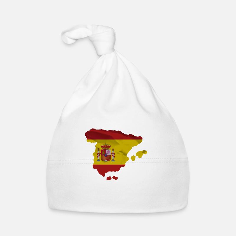 Drapeau de l’Espagne en forme de pays Bonnet bio Bébé