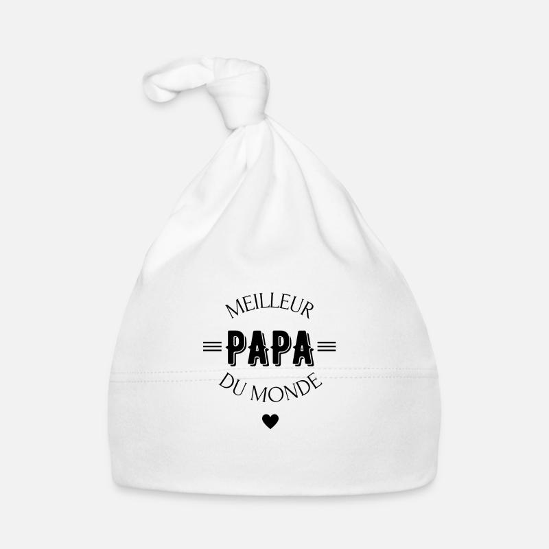 meilleur papa du monde - Bonnet bio Bébé - blanc