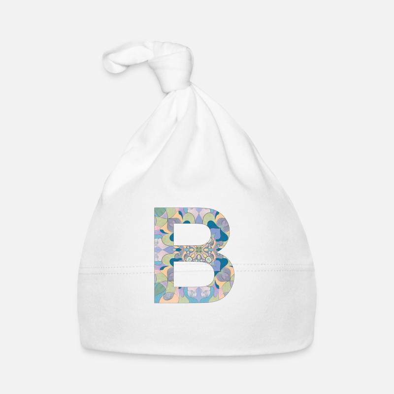 Buchstabe B im Mandala Baby Bio-Mütze