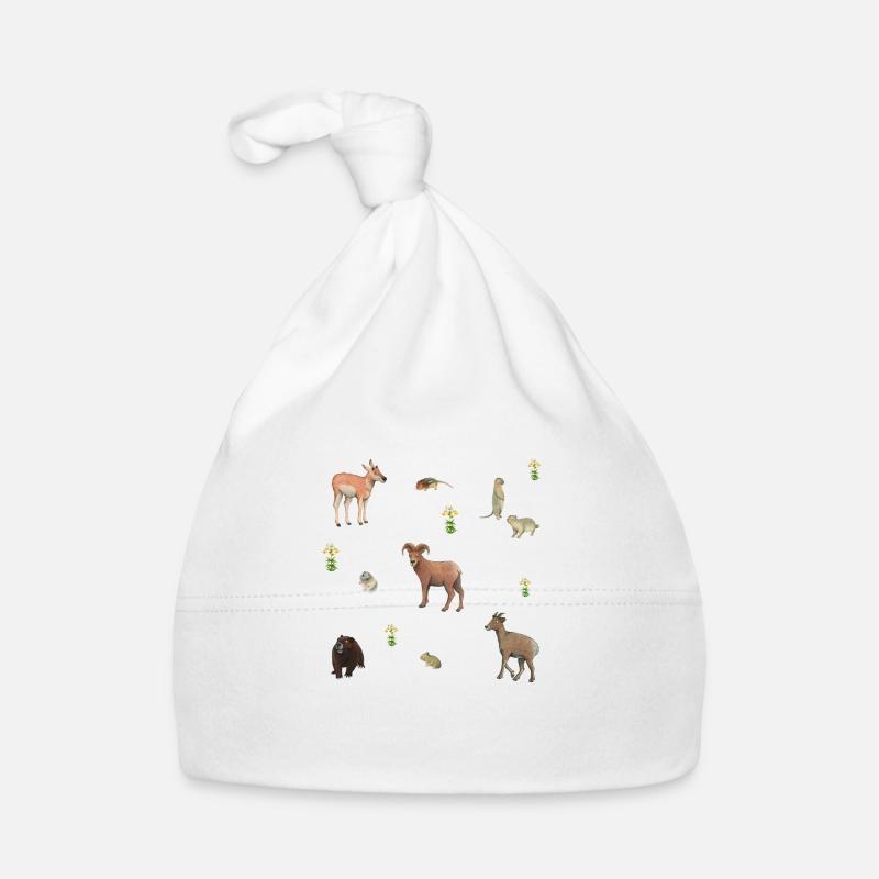 Animals in the mountains Organic Baby Cap