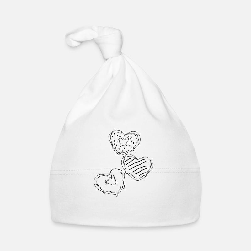 Herz-Donuts Valentinstag 90er Baby Bio-Mütze