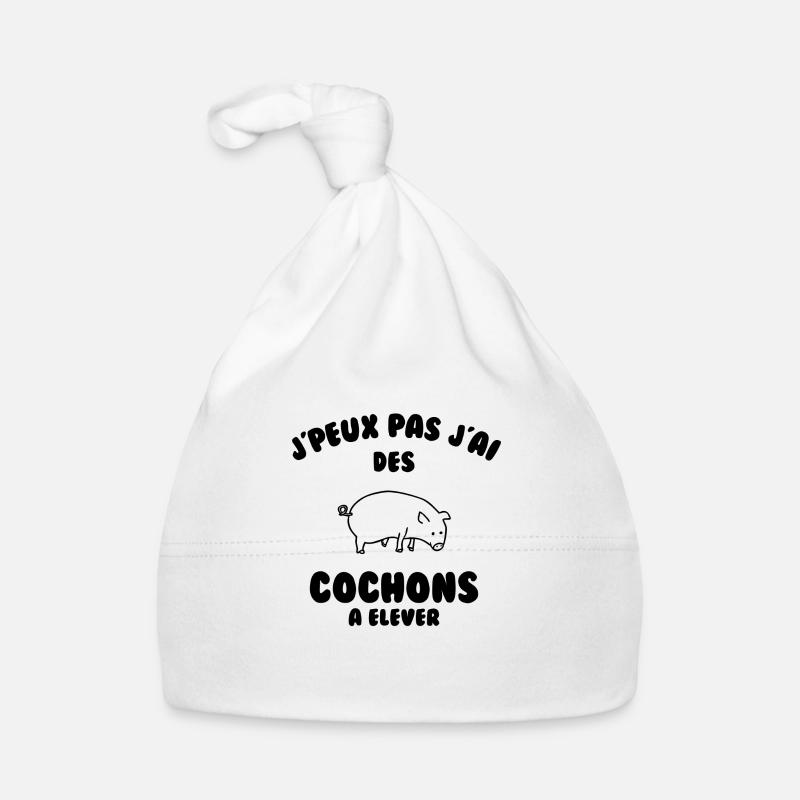 J’peux pas j’ai des cochons à élever Bonnet bio Bébé