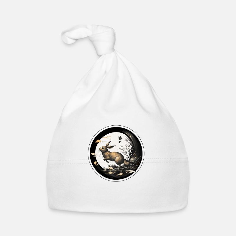 Ein Hase springt in eine Pfütze Baby Bio-Mütze