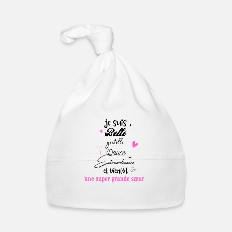 future grande soeur - Bonnet bio Bébé - blanc