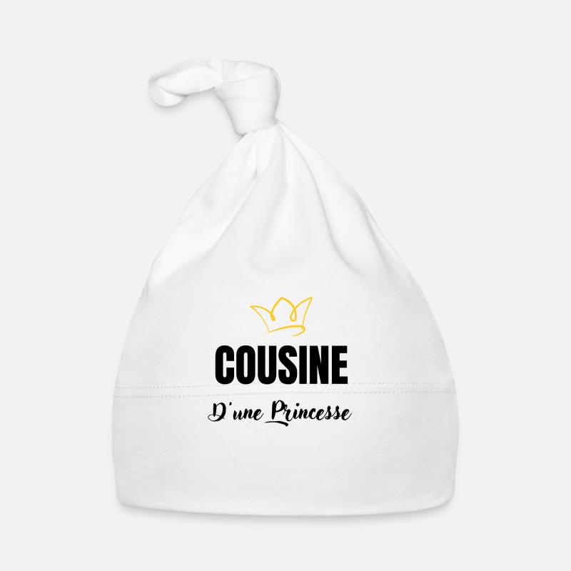 cousine d'une princesse - Bonnet bio Bébé - blanc