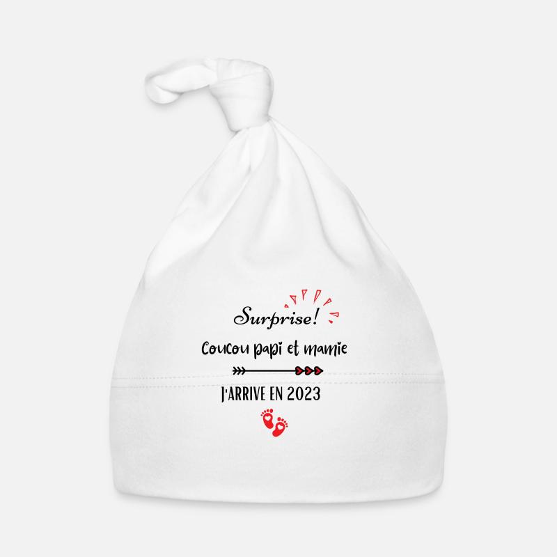 papi et j'arrive en 2023 Bonnet bio Bébé