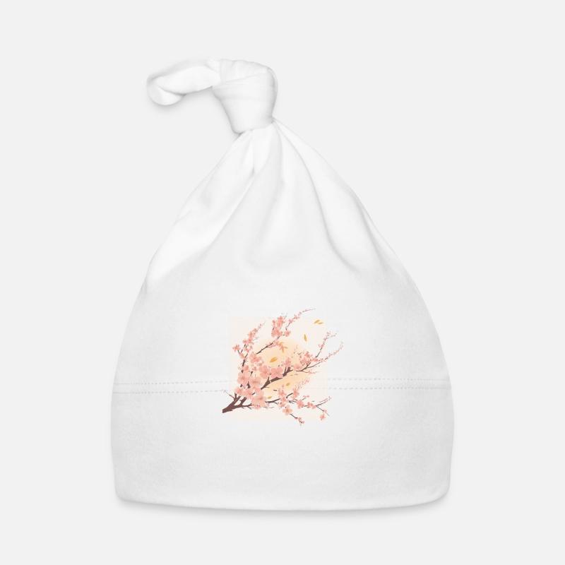Sakura blüht - Baby Bio-Mütze - Weiß