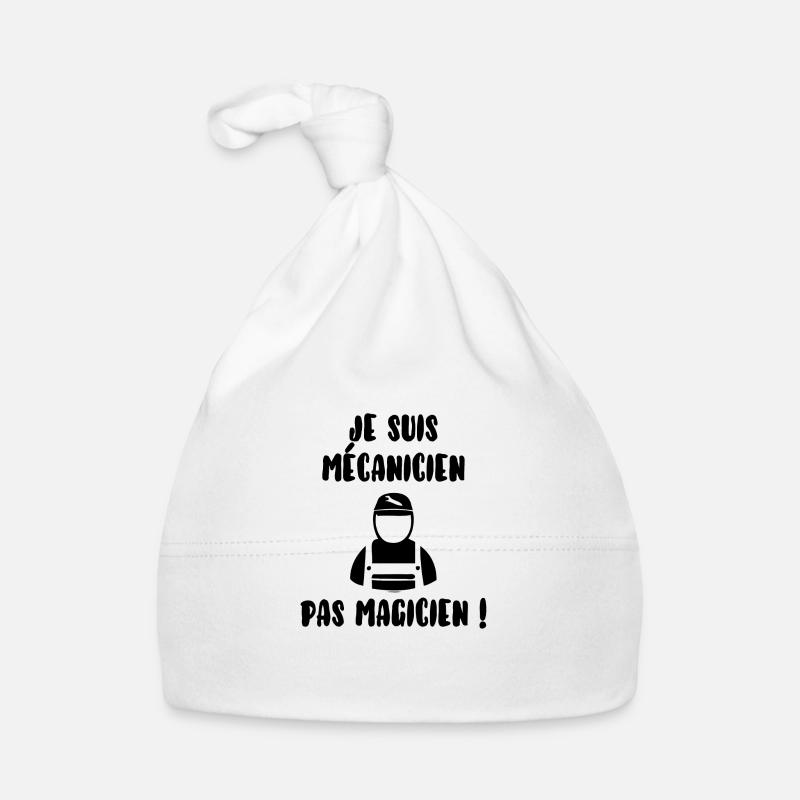 Mécanicien pas magicien - Bonnet bio Bébé - blanc