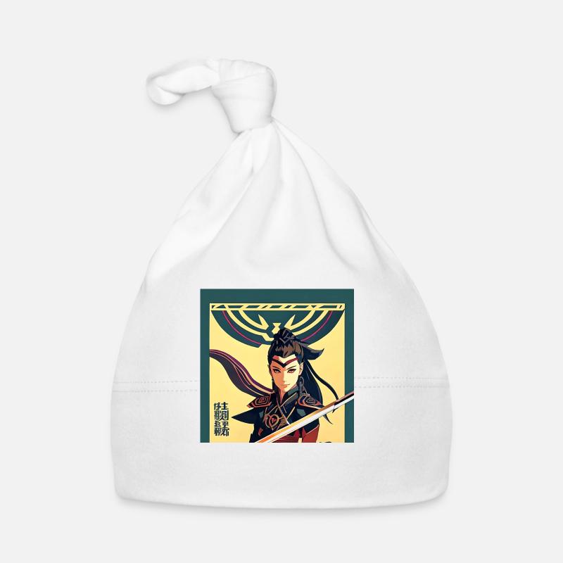 Chasseur japonais - Bonnet bio Bébé - blanc