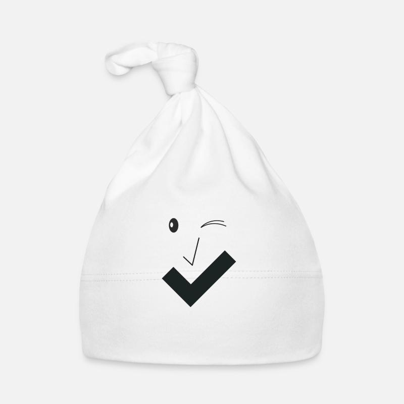 Beau sourire - Beau visage B02. - Bonnet bio Bébé - blanc