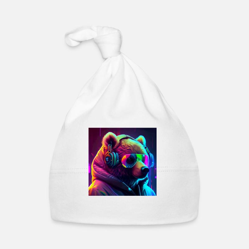 cool gaming bär - Baby Bio-Mütze - Weiß