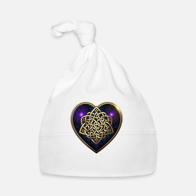 Cœur de nœud celtique Bonnet bio Bébé