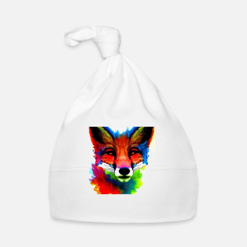 Un renard coloré, aquarelles Bonnet bio Bébé