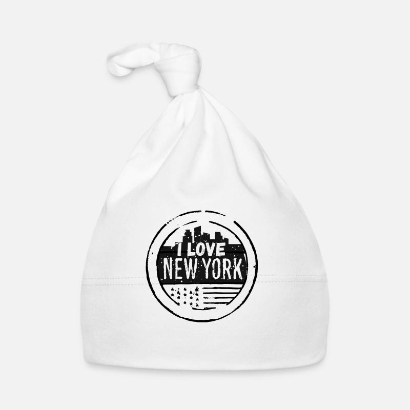 I love New York - Bonnet bio Bébé - blanc