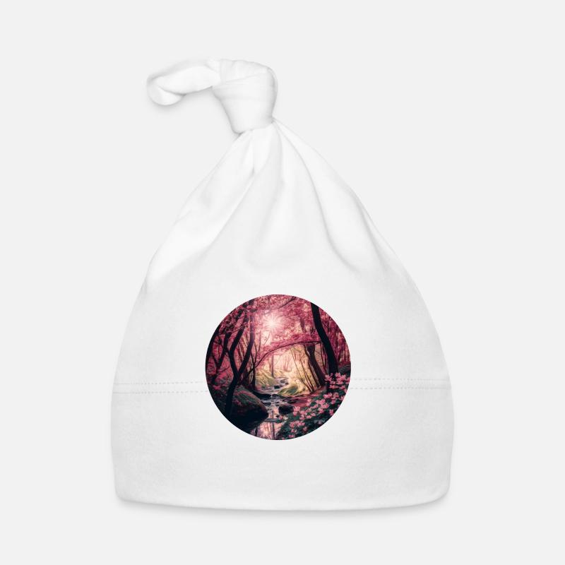 Forêt de cerisier en fleur Bonnet bio Bébé