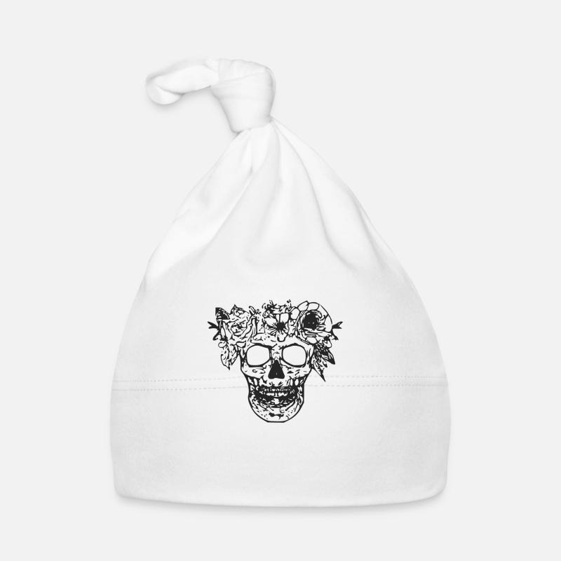 Flowered skull Organic Baby Cap