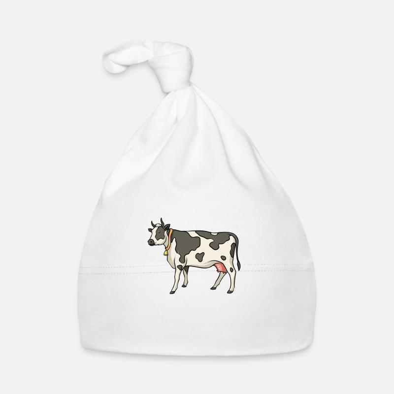 Kuh - Baby Bio-Mütze - Weiß