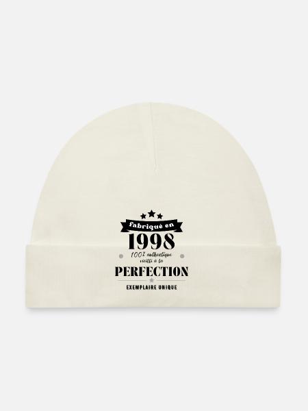 fabriqué en 1998 - Bonnet bio Bébé - blanc - Devant