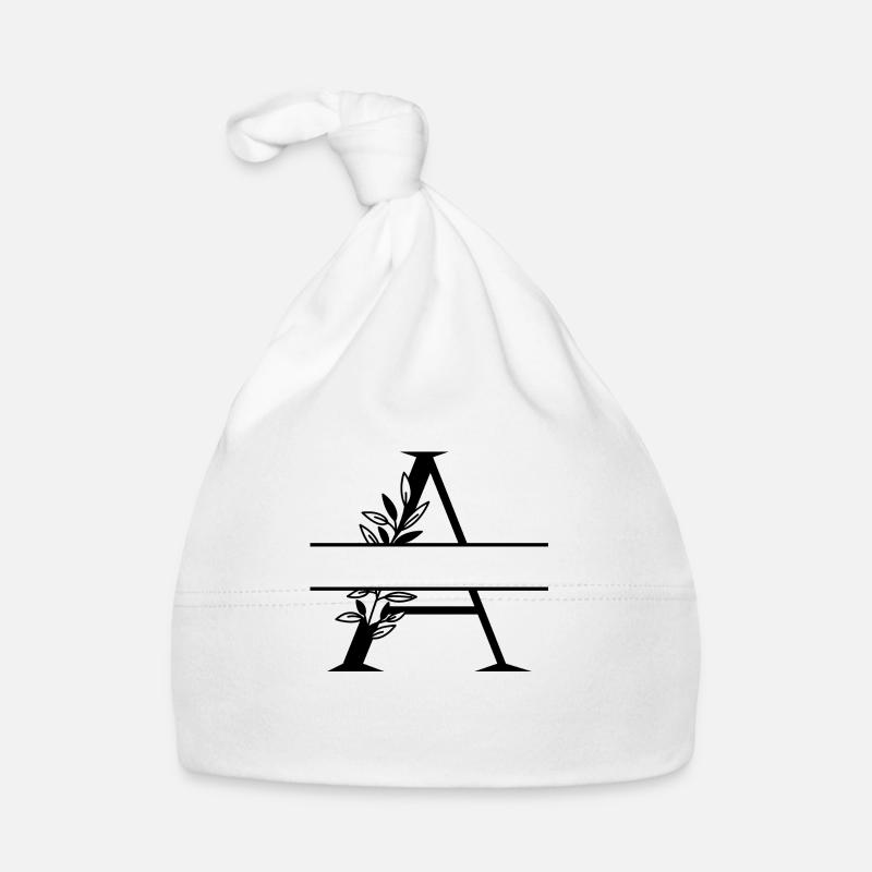 Personalized floral letter Organic Baby Cap