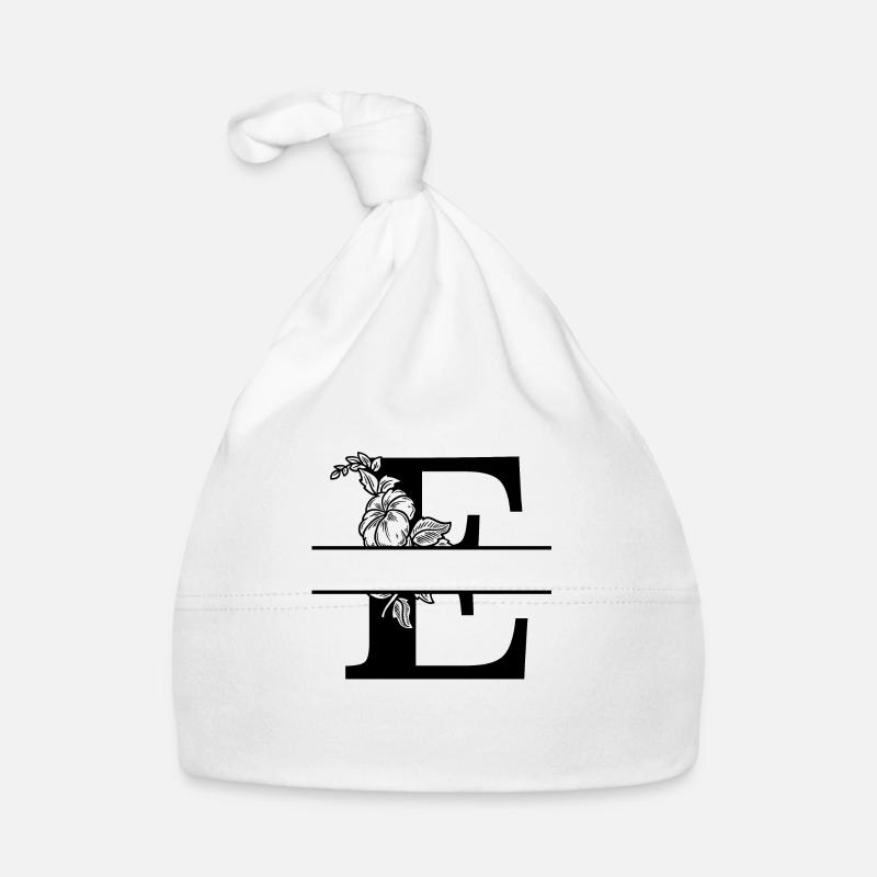 Personalized floral letter Organic Baby Cap