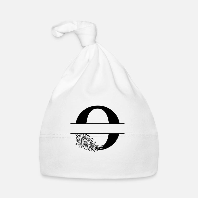 Personalized floral letter O Organic Baby Cap