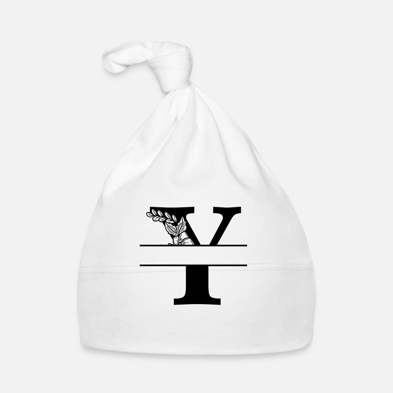 Personalized floral letter Organic Baby Cap