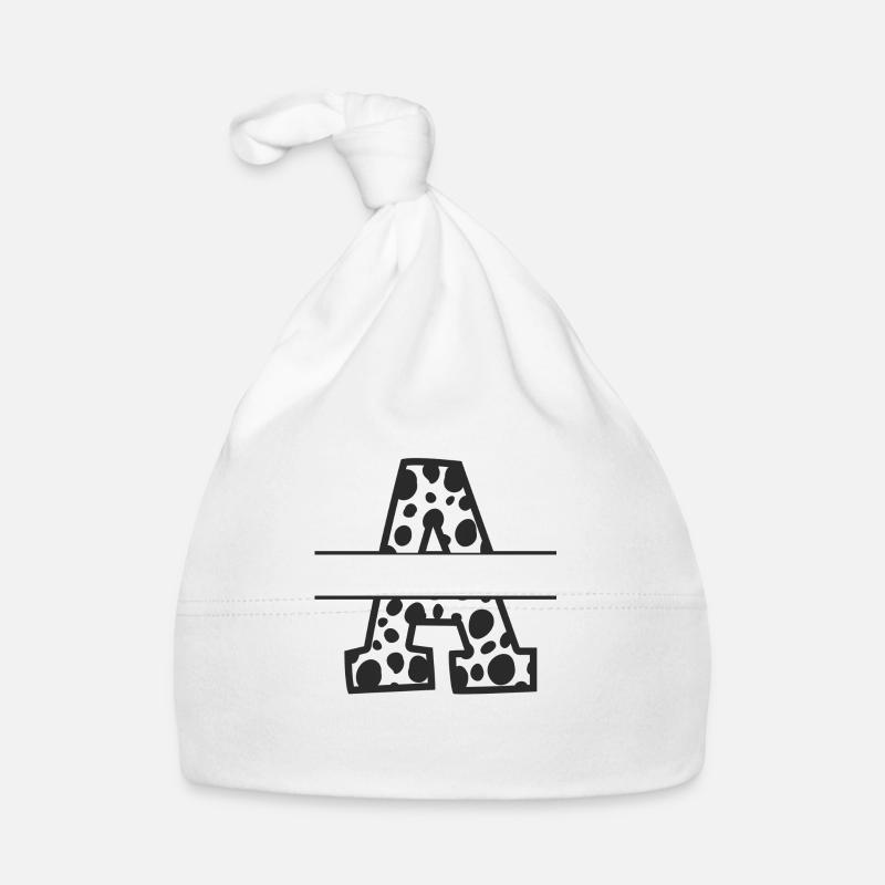 Personalisierter Kuhmusterbuchstabe Baby Bio-Mütze
