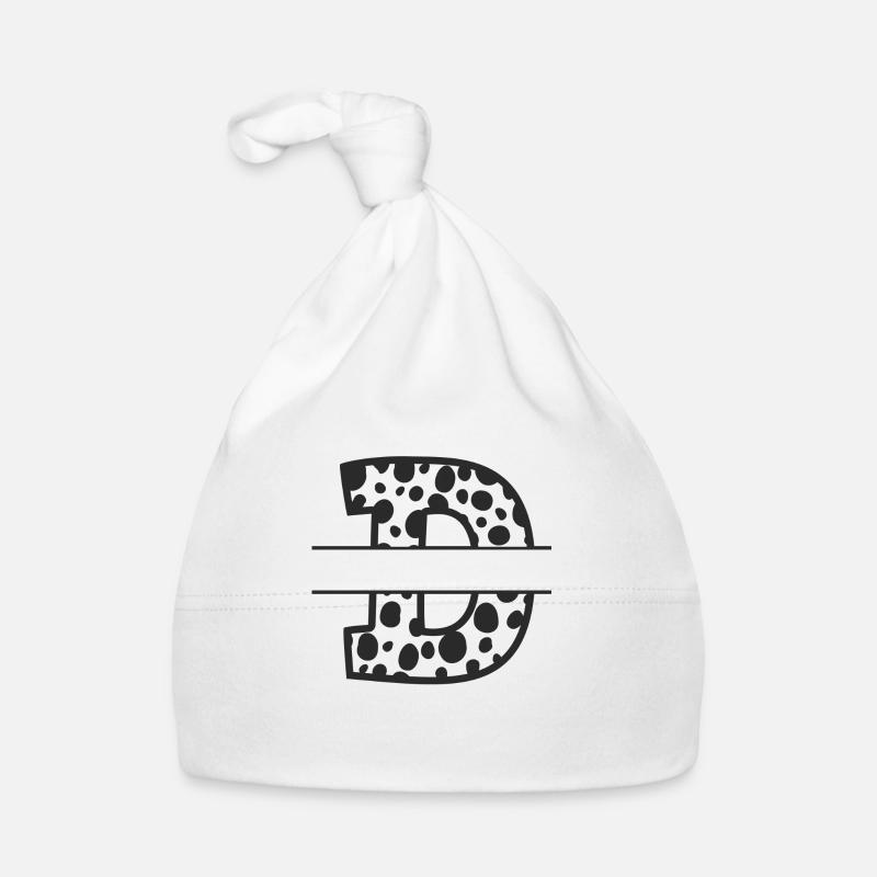 Personalisierter Kuhmusterbuchstabe Baby Bio-Mütze