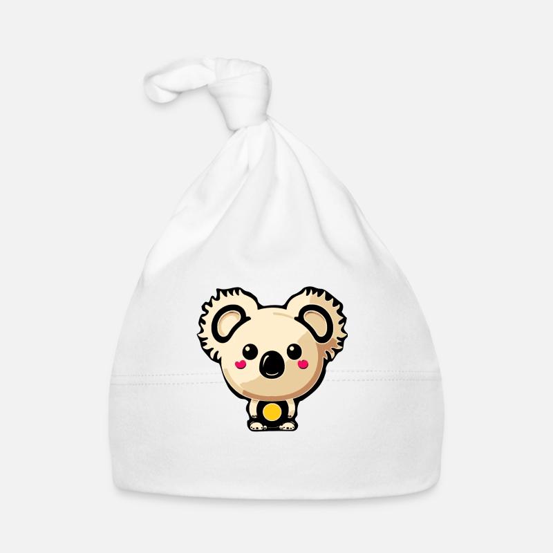 koala mignon - Bonnet bio Bébé - blanc