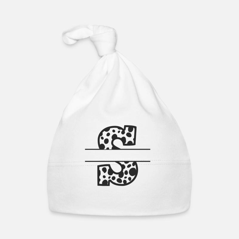 Personalisierte Kuhmusterbuchstaben Baby Bio-Mütze