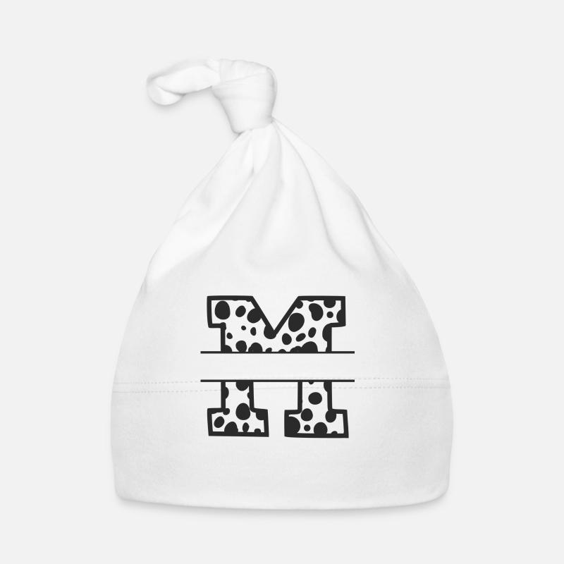 letter m custom cow pattern Organic Baby Cap