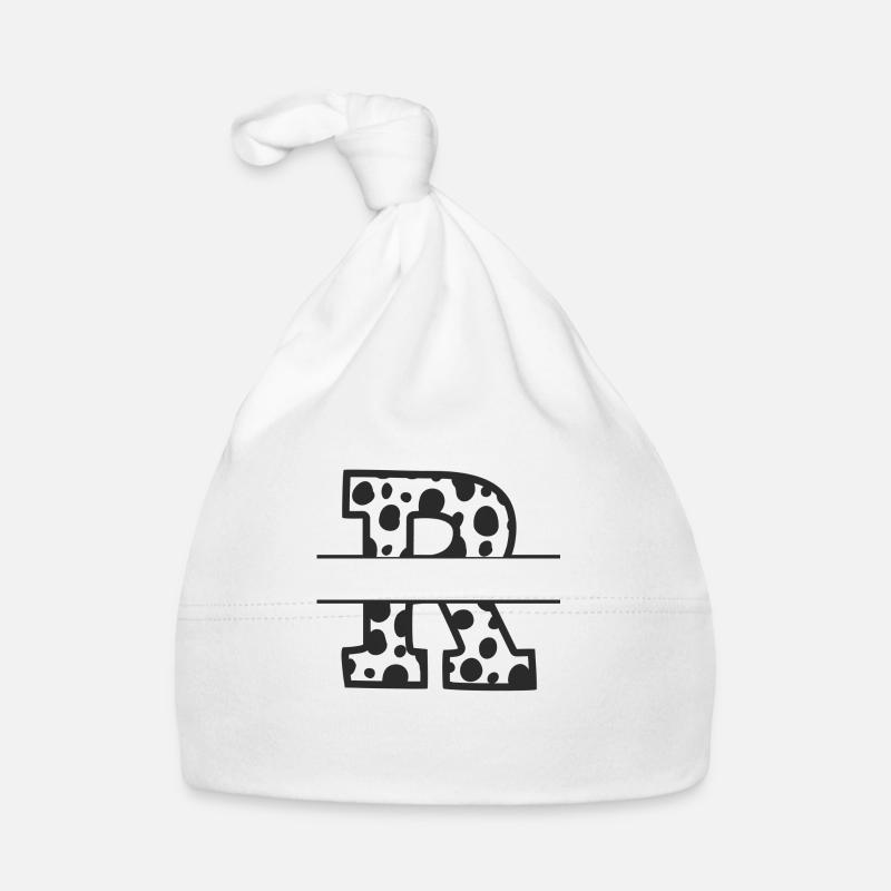 Letter R custom cow pattern Organic Baby Cap