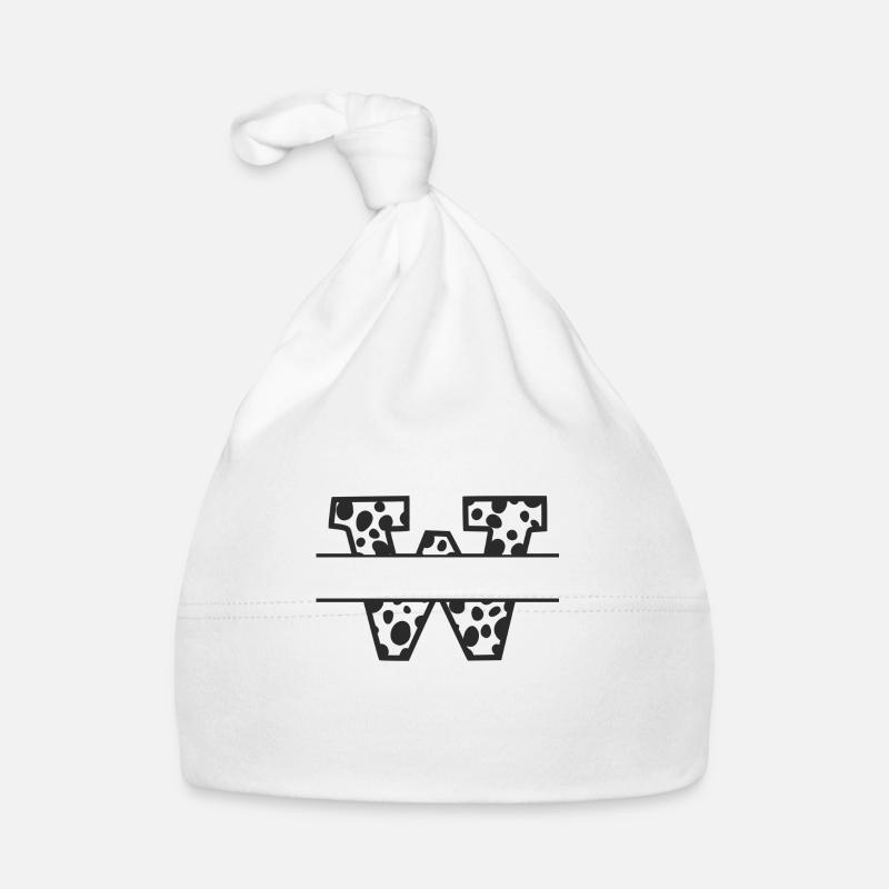 Letter W custom cow pattern Organic Baby Cap