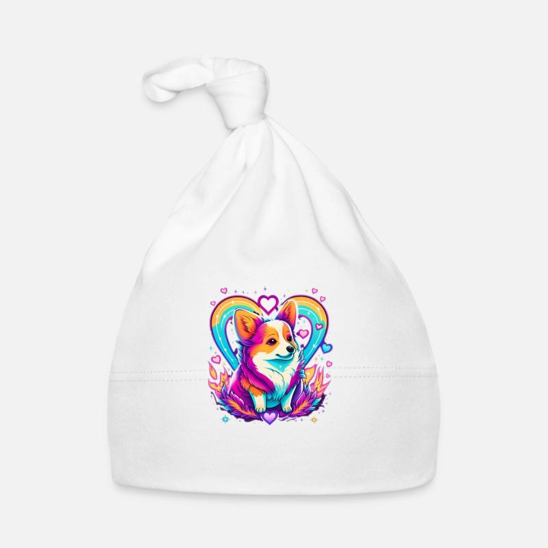 Kawaii Corgi Neon Liebe Baby Bio-Mütze