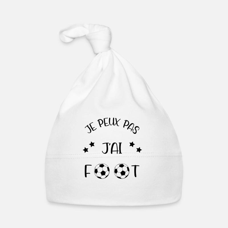 J'peux pas j'ai foot ! - Bonnet bio Bébé - blanc