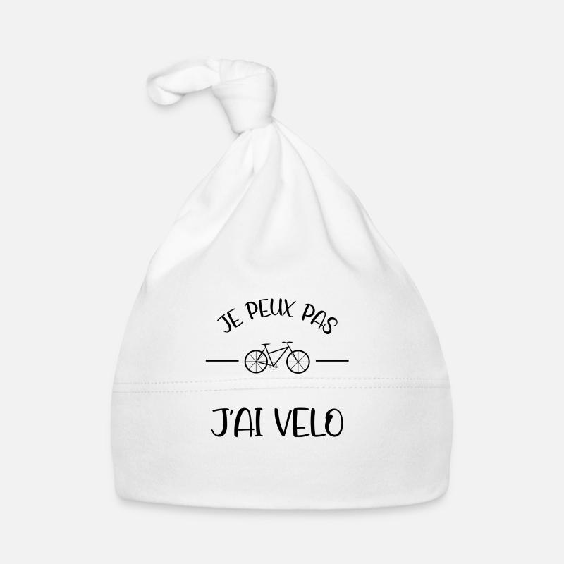 J'peux pas, j'ai vélo ! - Bonnet bio Bébé - blanc