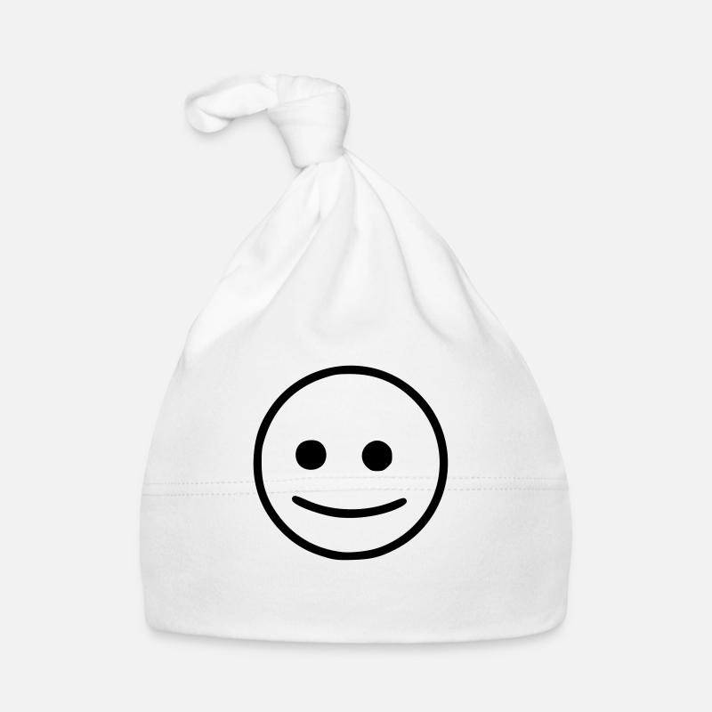 Emoji sketch neutral black Organic Baby Cap