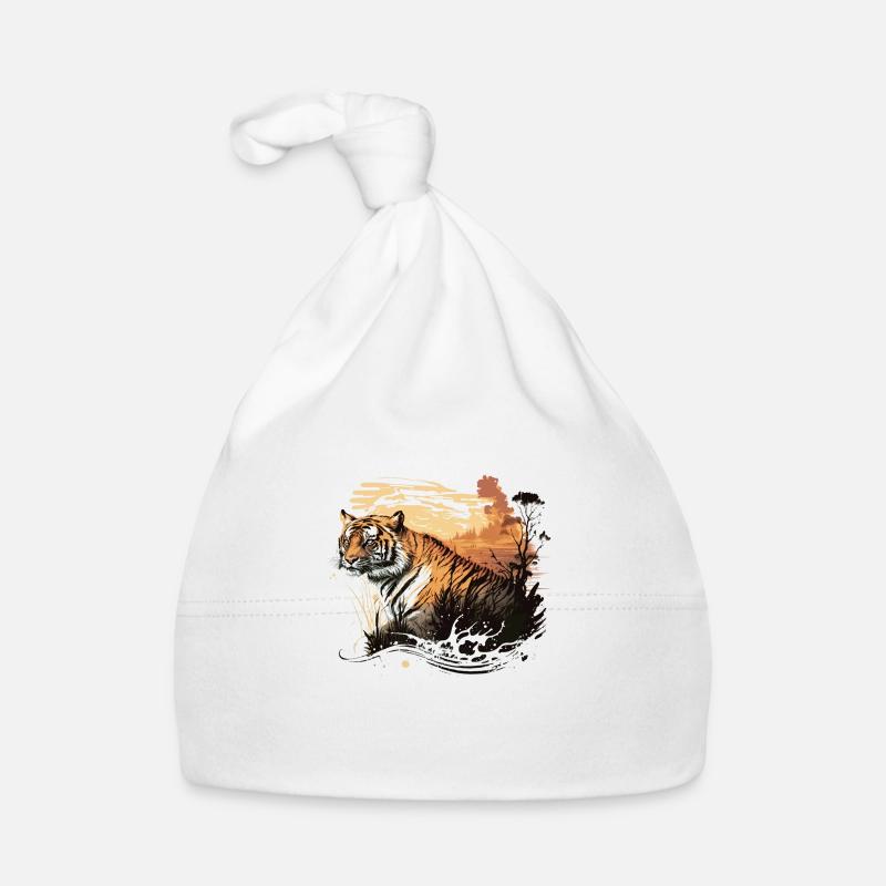 Der Tiger - Baby Bio-Mütze - Weiß