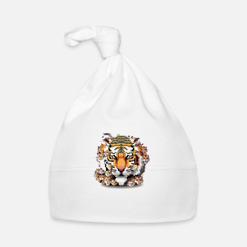 Le tigre pixel Bonnet bio Bébé