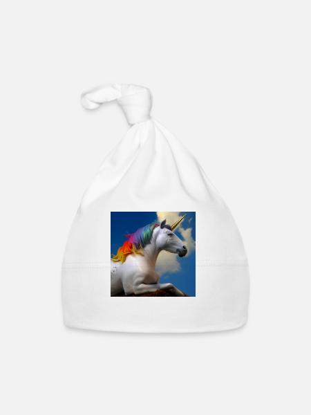 Einhorn - Baby Bio-Mütze - Weiß - Vorne