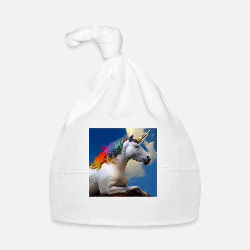 Einhorn - Baby Bio-Mütze - Weiß