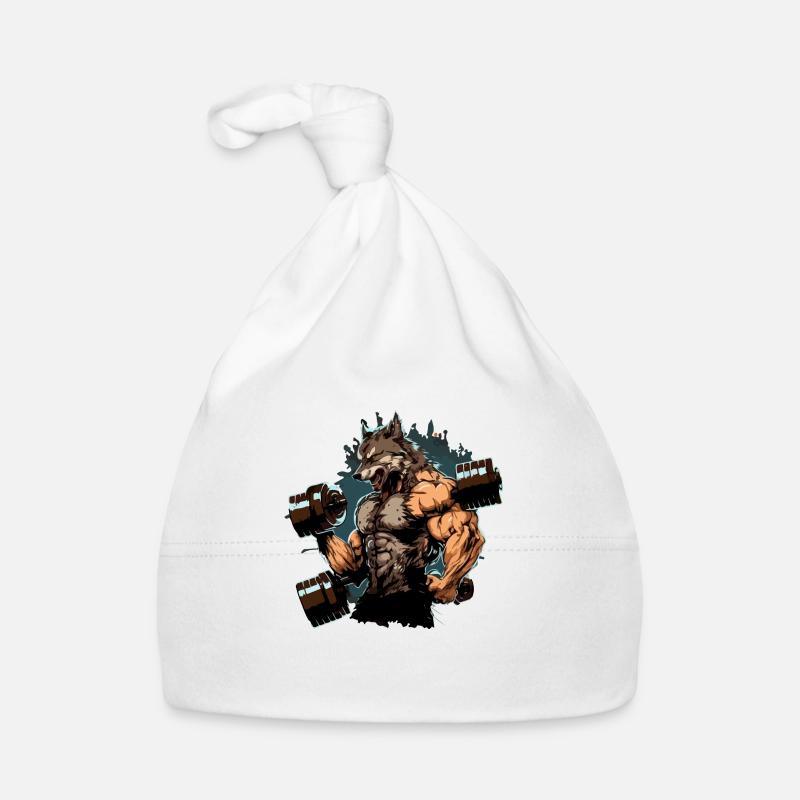 The Wolf Man in the Weight Room Organic Baby Cap