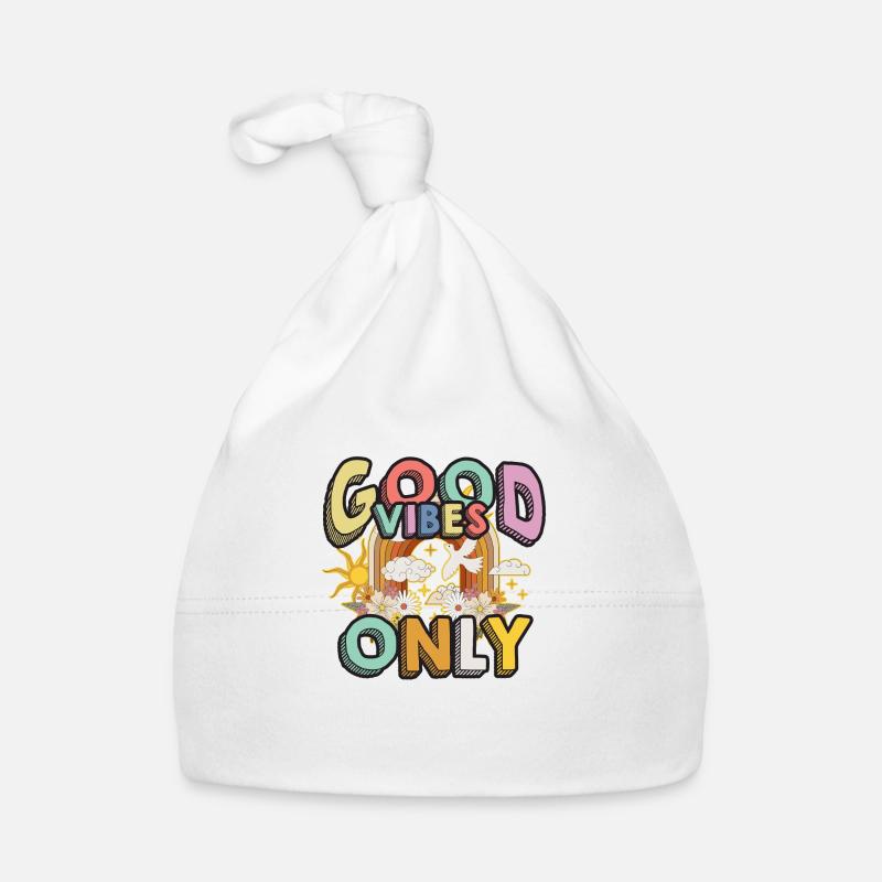 Hippie - Baby Bio-Mütze - Weiß