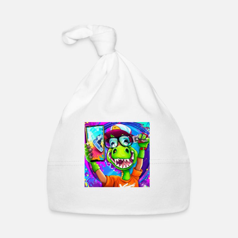 Cool dinosaur makes Selfie V6 gift Organic Baby Cap