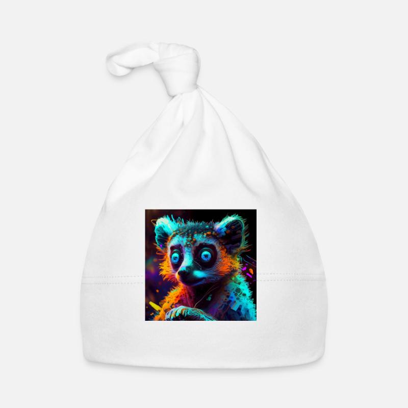 Colored lemur, unique design Organic Baby Cap