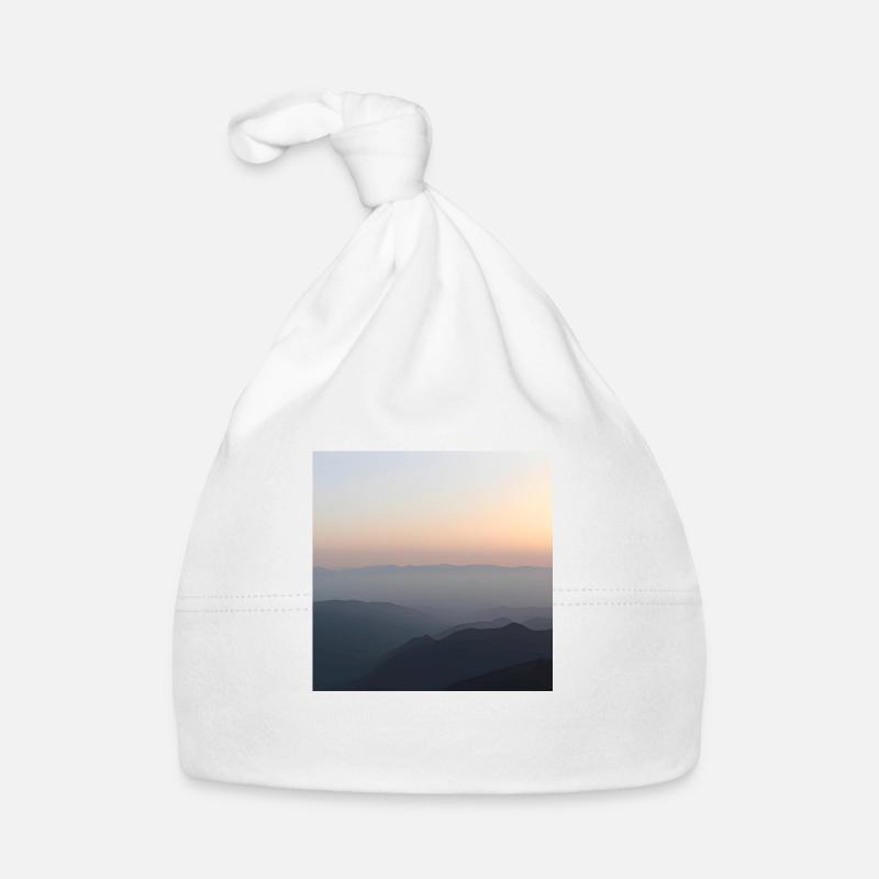 Lever de soleil sur Bergen - Bonnet bio Bébé - blanc