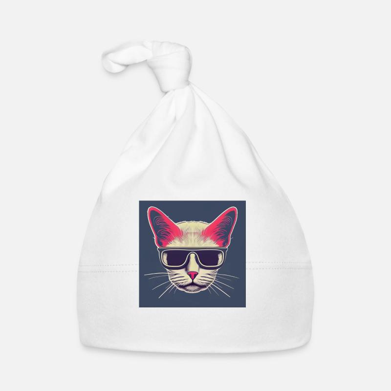 Cool cat with sunglasses Organic Baby Cap