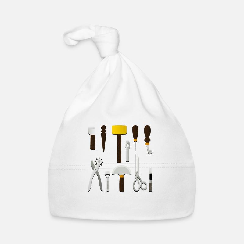 Leatherworking tools - Organic Baby Cap - white